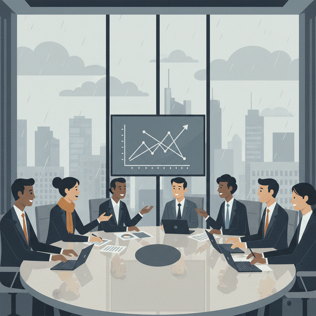 Generated illustration, frame 1 of the simulated scenario