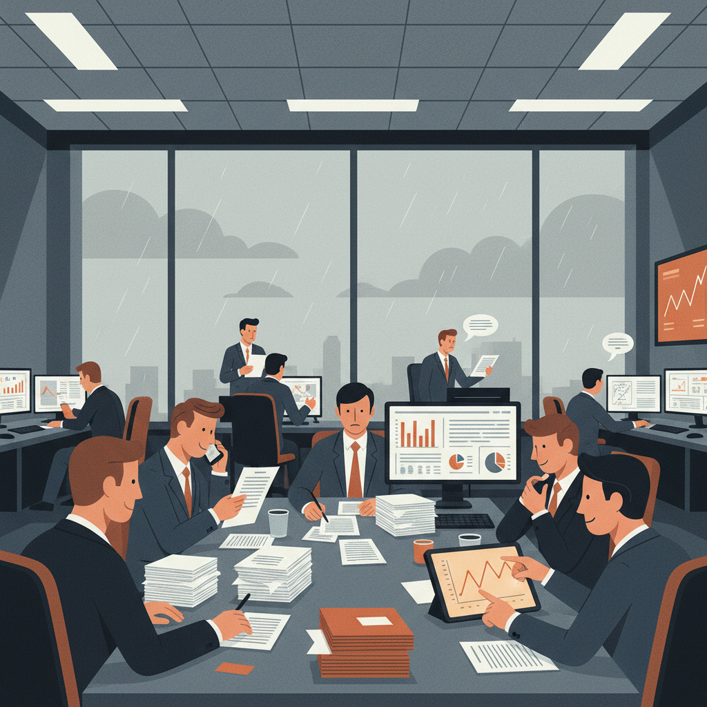 Generated illustration, frame 1 of the simulated scenario