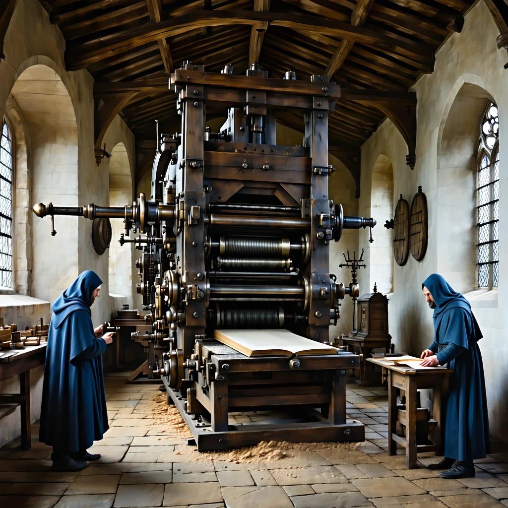 William Caxton establishes first printing press at Westminster