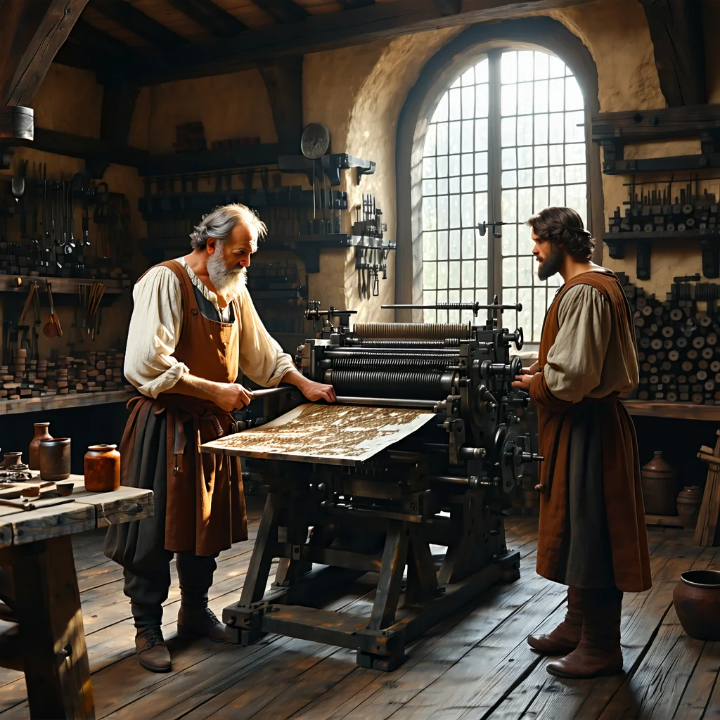 Invention of the Movable-Type Printing Press by Johannes Gutenberg